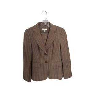Ann Taylor LOFT Pinstripe Blazer Career Office Button Front Jacket 0P